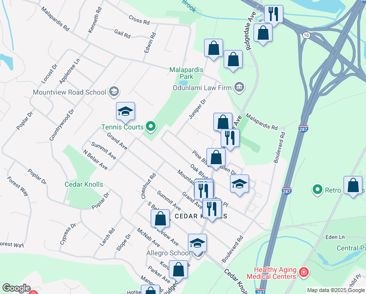 map of restaurants, bars, coffee shops, grocery stores, and more near 39 Pine Boulevard in Hanover
