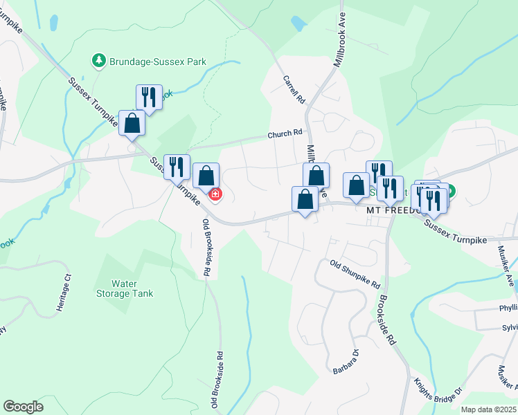 map of restaurants, bars, coffee shops, grocery stores, and more near 17 Ryan Court in Randolph