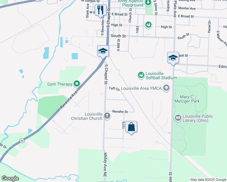 map of restaurants, bars, coffee shops, grocery stores, and more near 110 Taff Circle in Louisville