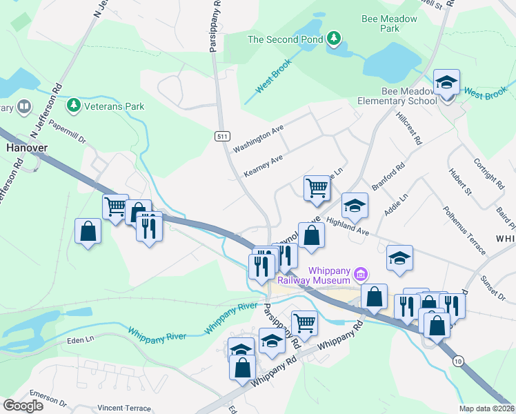 map of restaurants, bars, coffee shops, grocery stores, and more near 11 Marlin Drive in Hanover