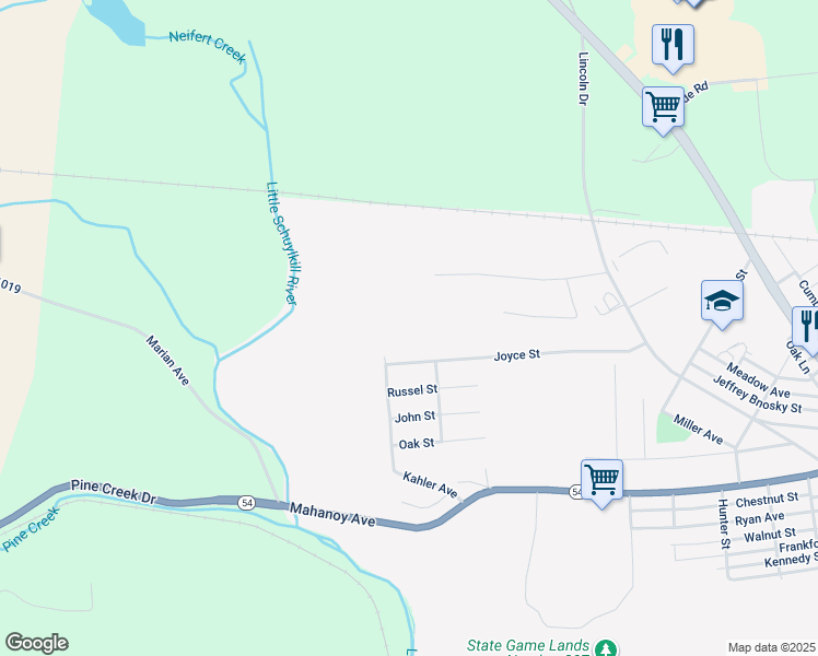 map of restaurants, bars, coffee shops, grocery stores, and more near in Tamaqua