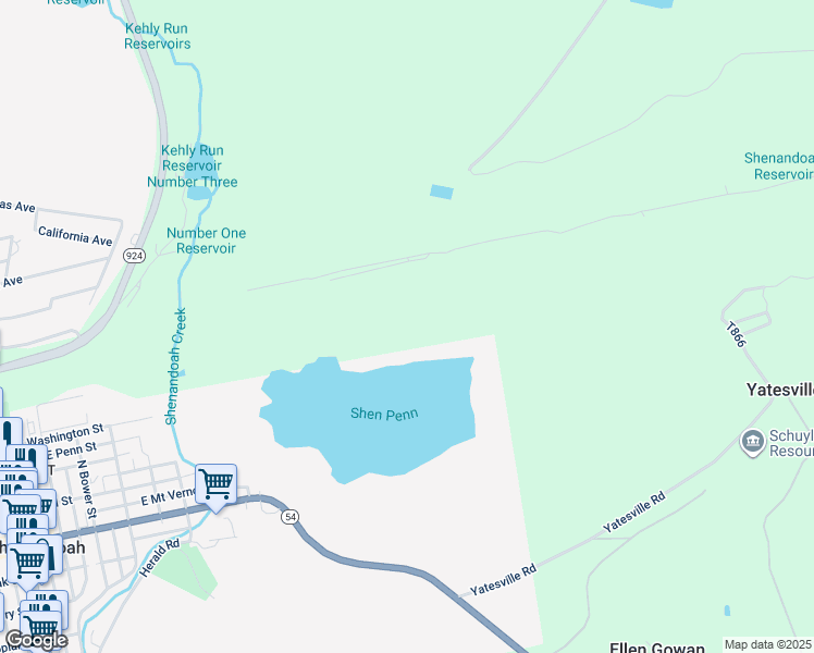 map of restaurants, bars, coffee shops, grocery stores, and more near in Shenandoah