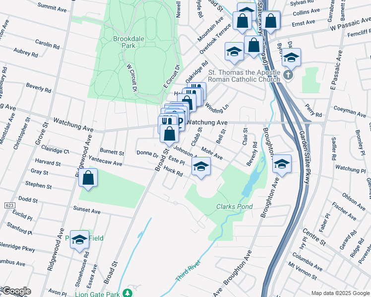 map of restaurants, bars, coffee shops, grocery stores, and more near 41 Mohr Avenue in Bloomfield