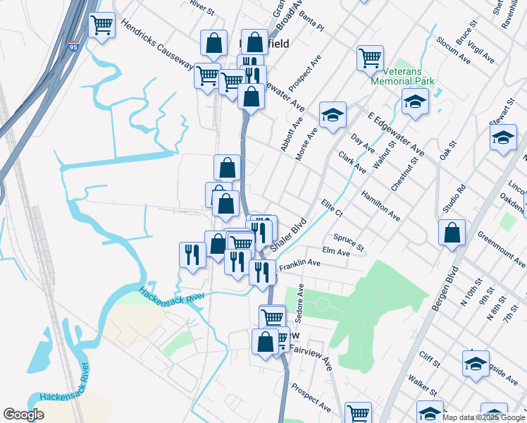 map of restaurants, bars, coffee shops, grocery stores, and more near 825 Pleasant View Terrace in Ridgefield
