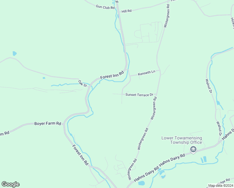 map of restaurants, bars, coffee shops, grocery stores, and more near Sunset Circle in Kunkletown