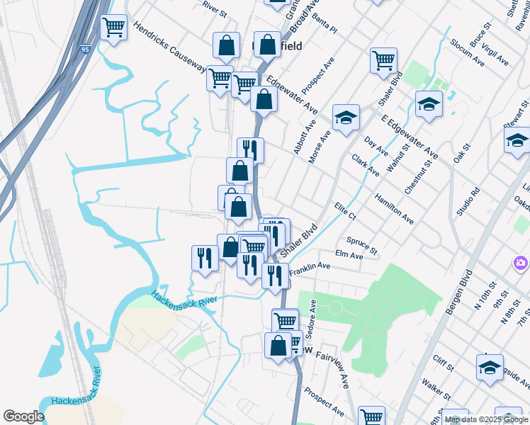map of restaurants, bars, coffee shops, grocery stores, and more near in Ridgefield