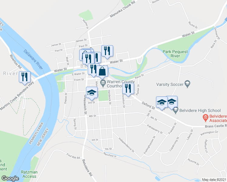 map of restaurants, bars, coffee shops, grocery stores, and more near 512 2nd Street in Belvidere