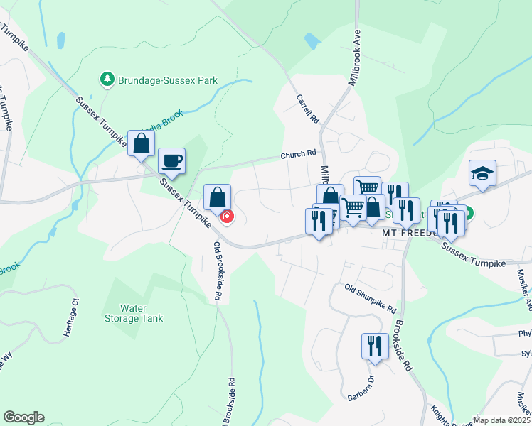 map of restaurants, bars, coffee shops, grocery stores, and more near 17 Ryan Court in Randolph