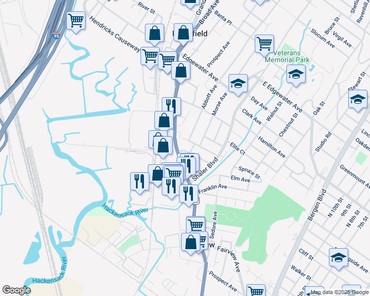 map of restaurants, bars, coffee shops, grocery stores, and more near in Ridgefield