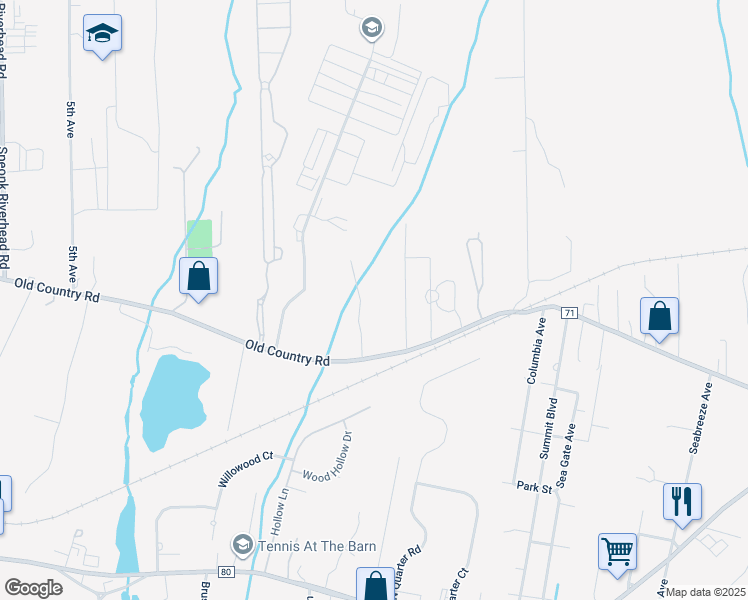 map of restaurants, bars, coffee shops, grocery stores, and more near 9 Sophia Court in Westhampton