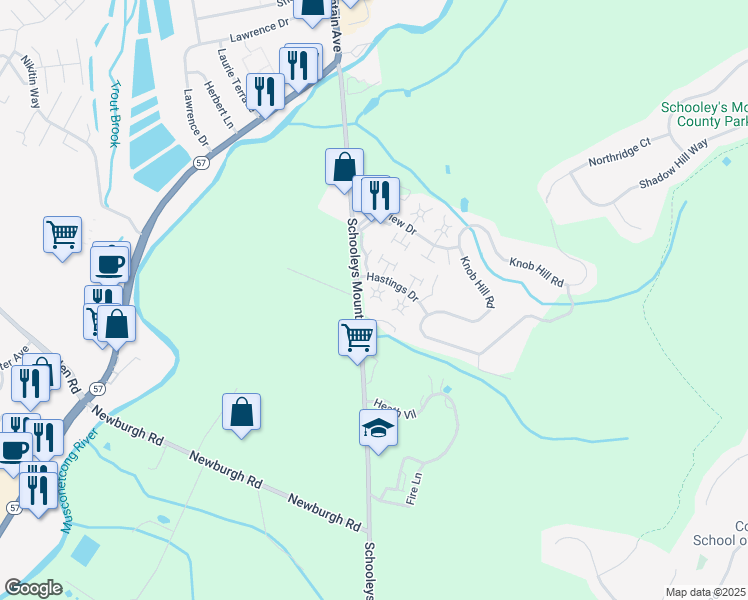 map of restaurants, bars, coffee shops, grocery stores, and more near 15 Trafalgar Court in Hackettstown