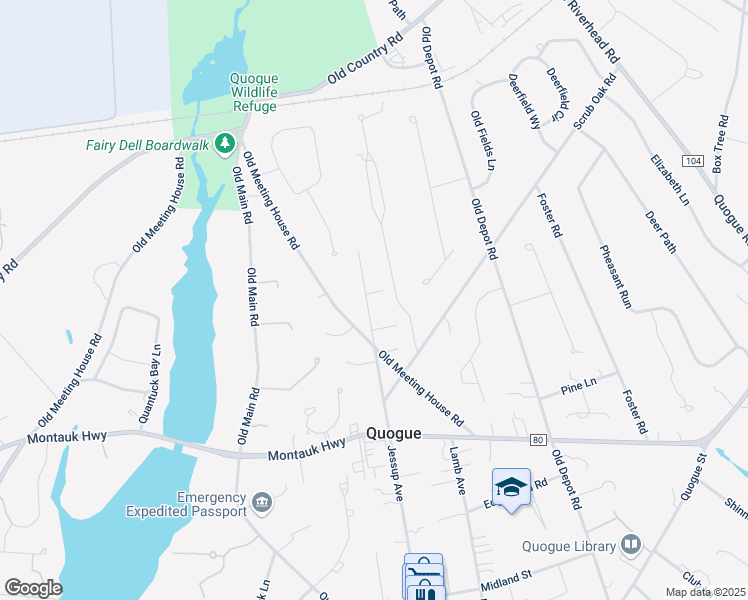 map of restaurants, bars, coffee shops, grocery stores, and more near 40 Jessup Avenue in Westhampton Beach
