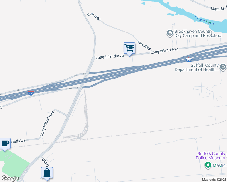 map of restaurants, bars, coffee shops, grocery stores, and more near in Yaphank