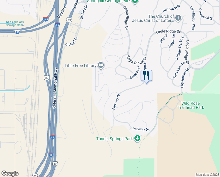 map of restaurants, bars, coffee shops, grocery stores, and more near 789 Miller Avenue in North Salt Lake