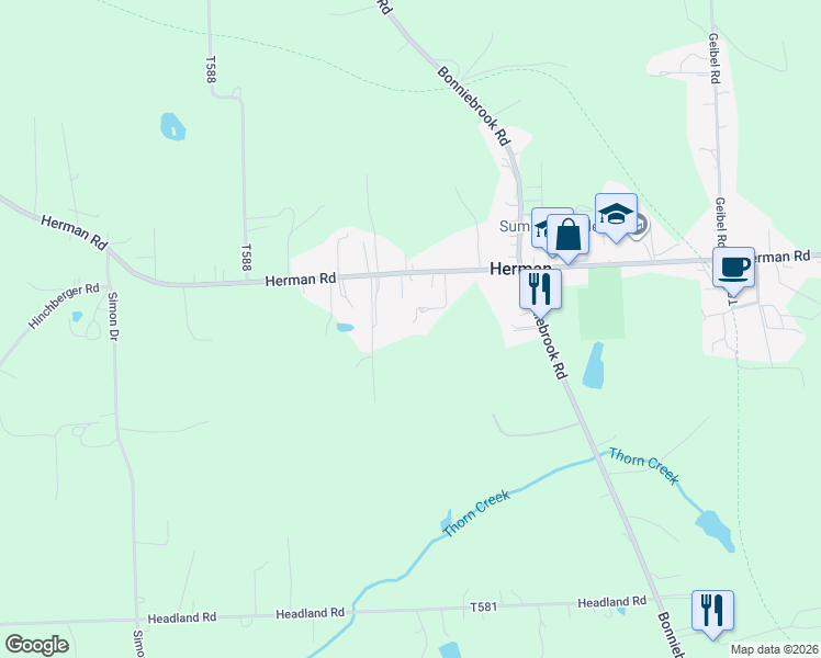 map of restaurants, bars, coffee shops, grocery stores, and more near 126 Everest Lane in Butler