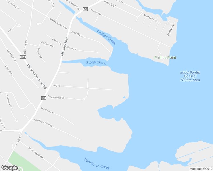 map of restaurants, bars, coffee shops, grocery stores, and more near 27 Bay Road in Westhampton Beach