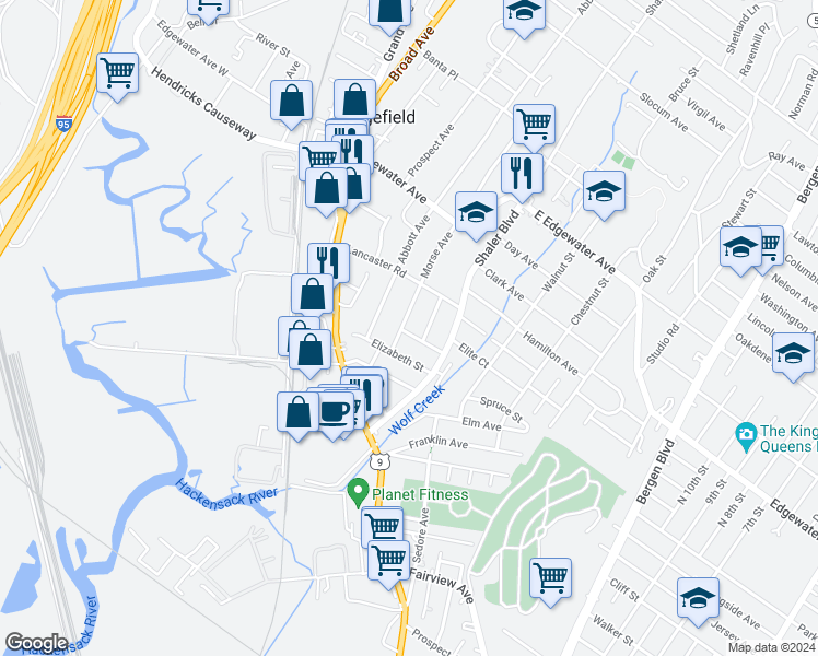 map of restaurants, bars, coffee shops, grocery stores, and more near 398 Morse Avenue in Ridgefield