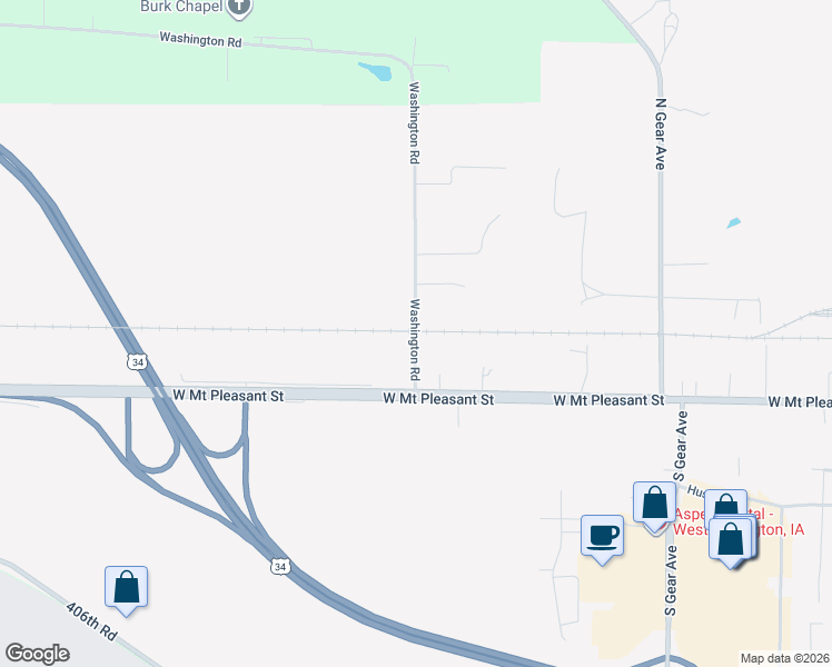 map of restaurants, bars, coffee shops, grocery stores, and more near 197 Washington Road in West Burlington