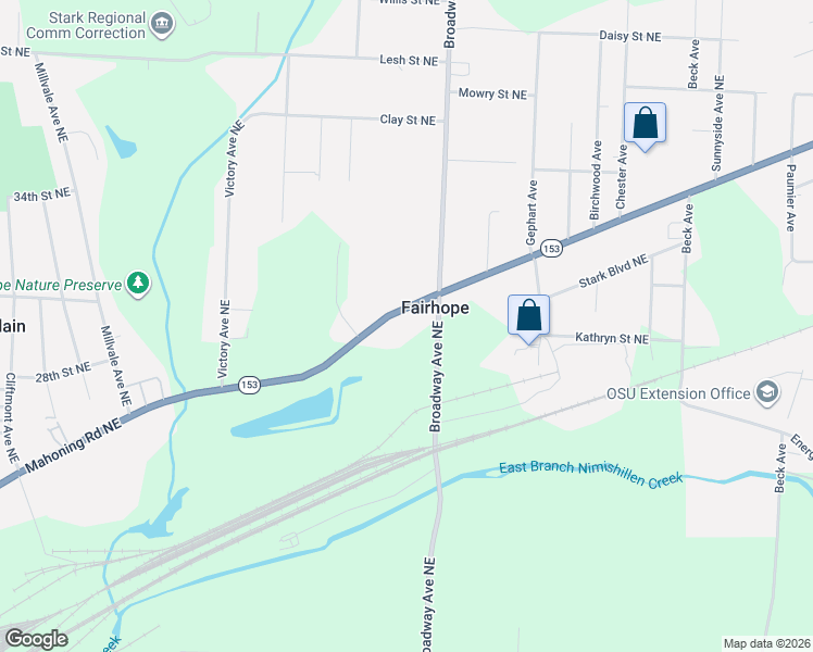 map of restaurants, bars, coffee shops, grocery stores, and more near 5450 Louisville Street Northeast in Louisville