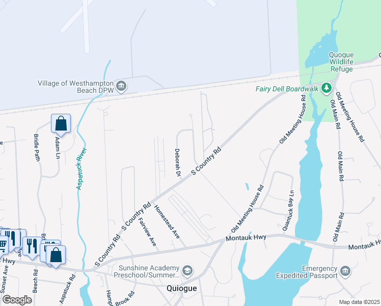 map of restaurants, bars, coffee shops, grocery stores, and more near 6 Jennifers Path in Westhampton Beach