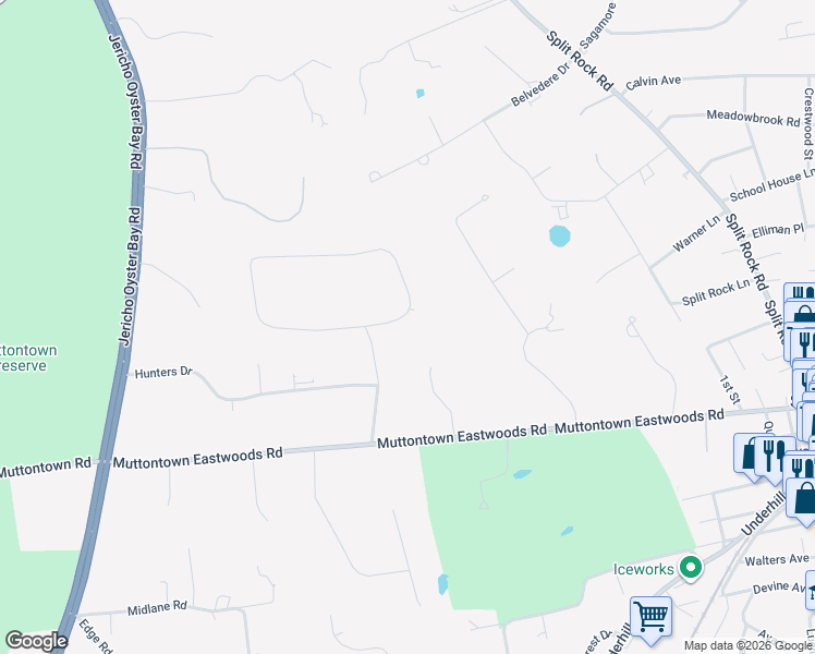 map of restaurants, bars, coffee shops, grocery stores, and more near 320 Circle Road in Syosset