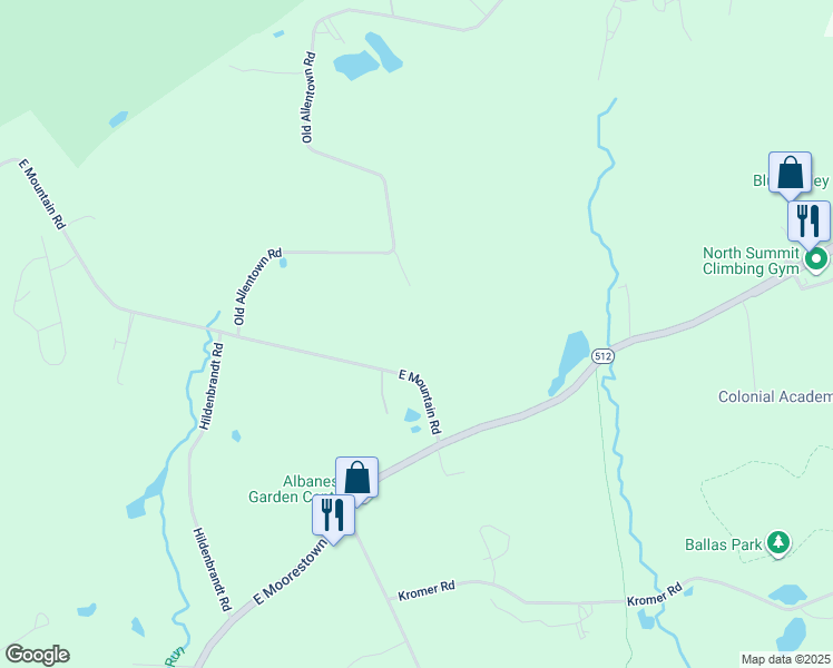 map of restaurants, bars, coffee shops, grocery stores, and more near 323 East Moorestown Road in Wind Gap