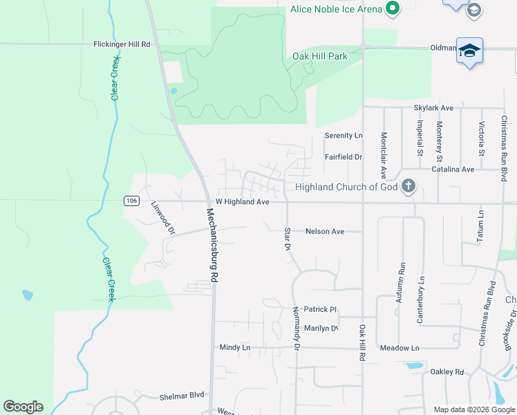 map of restaurants, bars, coffee shops, grocery stores, and more near 1460 West Highland Avenue in Wooster