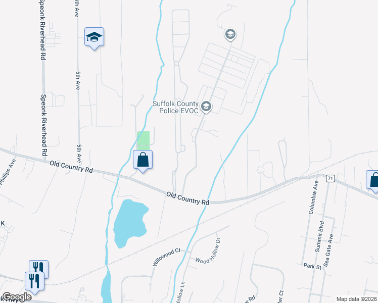 map of restaurants, bars, coffee shops, grocery stores, and more near 5 Scott Drive West in Westhampton