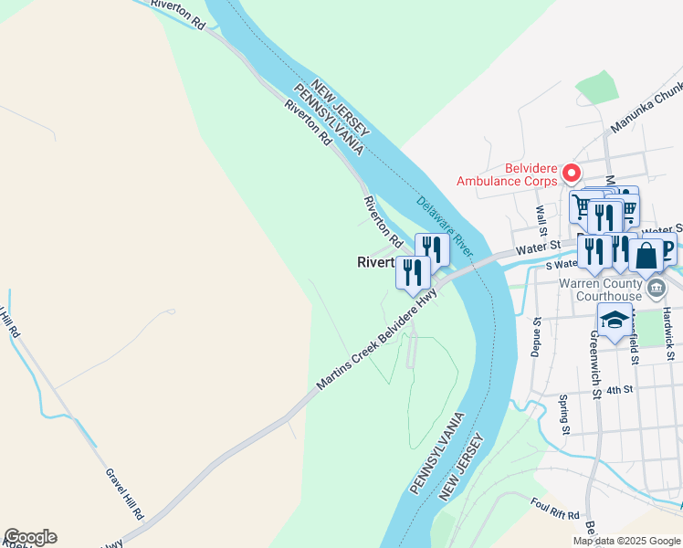 map of restaurants, bars, coffee shops, grocery stores, and more near 9657 Rivers Edge Park in Bangor