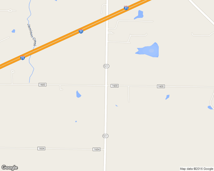 map of restaurants, bars, coffee shops, grocery stores, and more near 896 County Road 1600 in Ashland