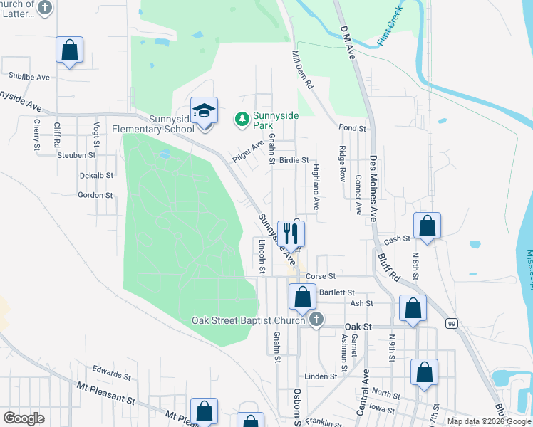 map of restaurants, bars, coffee shops, grocery stores, and more near 1810 Sunnyside Avenue in Burlington