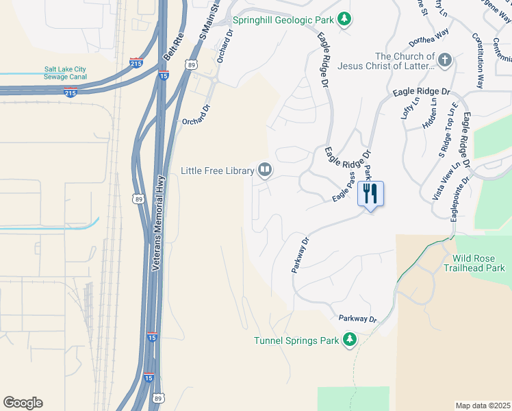 map of restaurants, bars, coffee shops, grocery stores, and more near 715 Miller Avenue in North Salt Lake