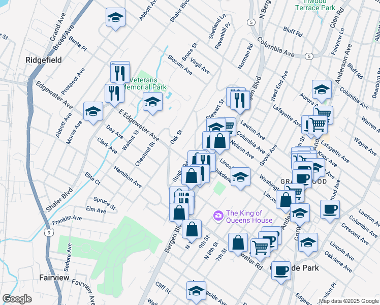 map of restaurants, bars, coffee shops, grocery stores, and more near 564 Studio Road in Ridgefield