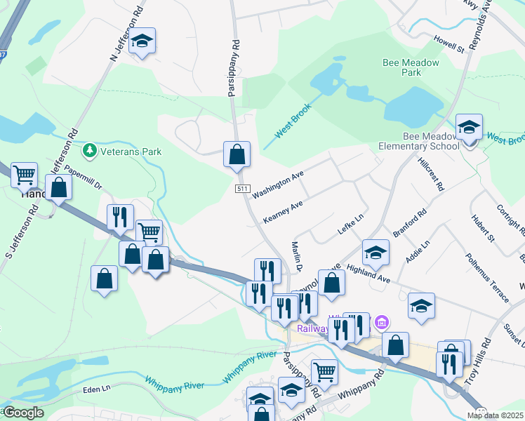 map of restaurants, bars, coffee shops, grocery stores, and more near 9 Kearney Avenue in Hanover