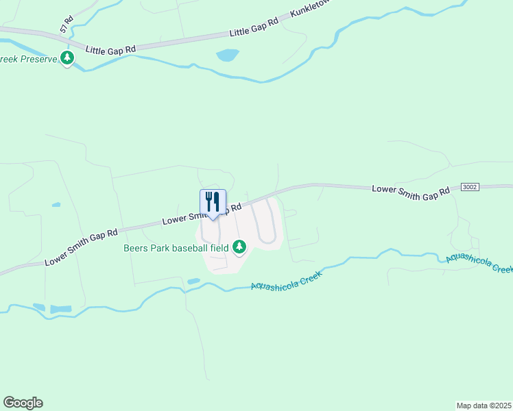 map of restaurants, bars, coffee shops, grocery stores, and more near 29 Blue Mountain View in Kunkletown