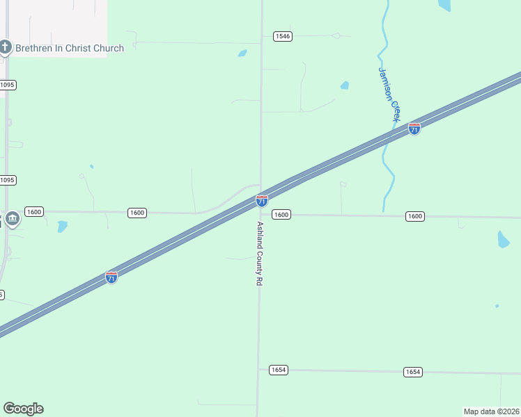 map of restaurants, bars, coffee shops, grocery stores, and more near 826 Ashland County Road in Ashland