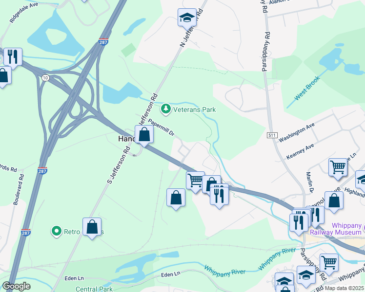 map of restaurants, bars, coffee shops, grocery stores, and more near 110 Stone Creek Court in Hanover