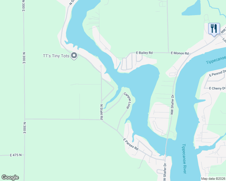 map of restaurants, bars, coffee shops, grocery stores, and more near 5141-5143 N Crab Apple Loop in Monticello