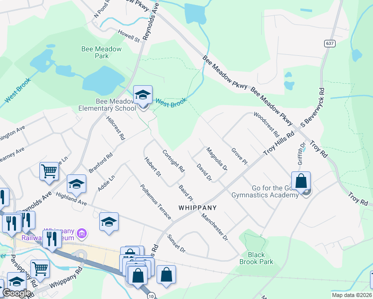 map of restaurants, bars, coffee shops, grocery stores, and more near 20 David Drive in Hanover