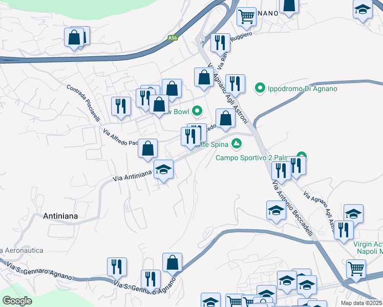 map of restaurants, bars, coffee shops, grocery stores, and more near 11 Via Eduardo Scarfoglio in Napoli