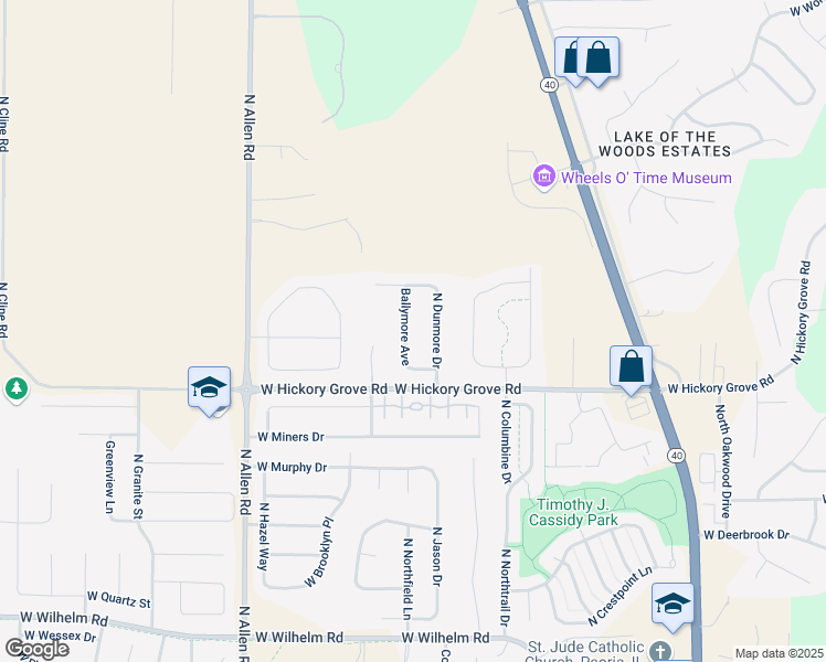 map of restaurants, bars, coffee shops, grocery stores, and more near 11615 Ballymore Avenue in Dunlap