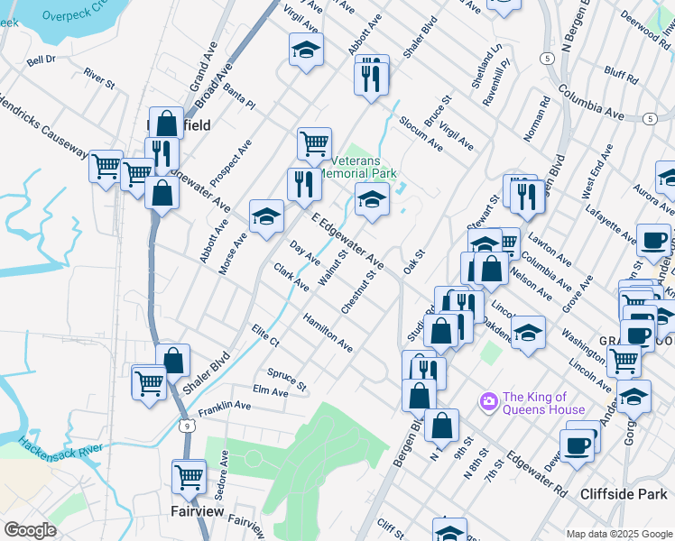 map of restaurants, bars, coffee shops, grocery stores, and more near 488 Walnut Street in Ridgefield