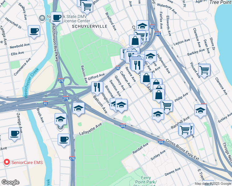 map of restaurants, bars, coffee shops, grocery stores, and more near 1018 Swinton Avenue in The Bronx
