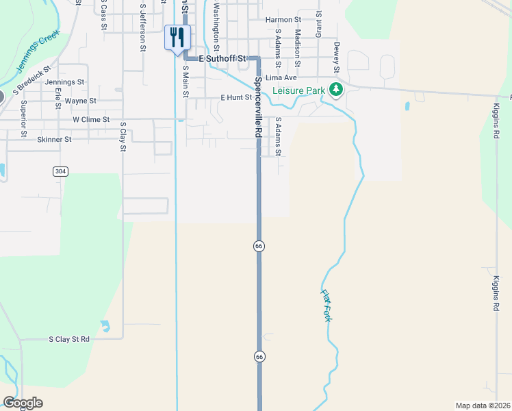 map of restaurants, bars, coffee shops, grocery stores, and more near 1200 N Spencerville Rd in Delphos