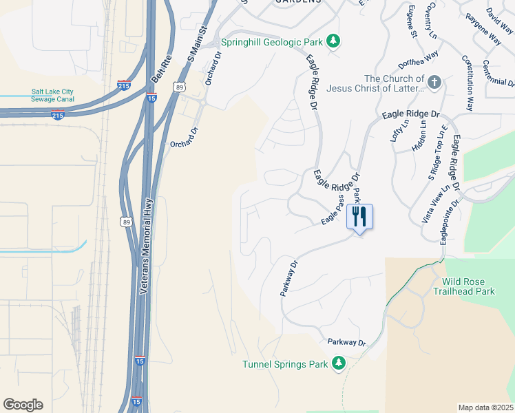 map of restaurants, bars, coffee shops, grocery stores, and more near 655 Burkhill Lane in North Salt Lake