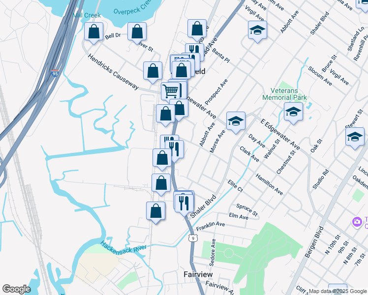 map of restaurants, bars, coffee shops, grocery stores, and more near 462 Broad Avenue in Ridgefield