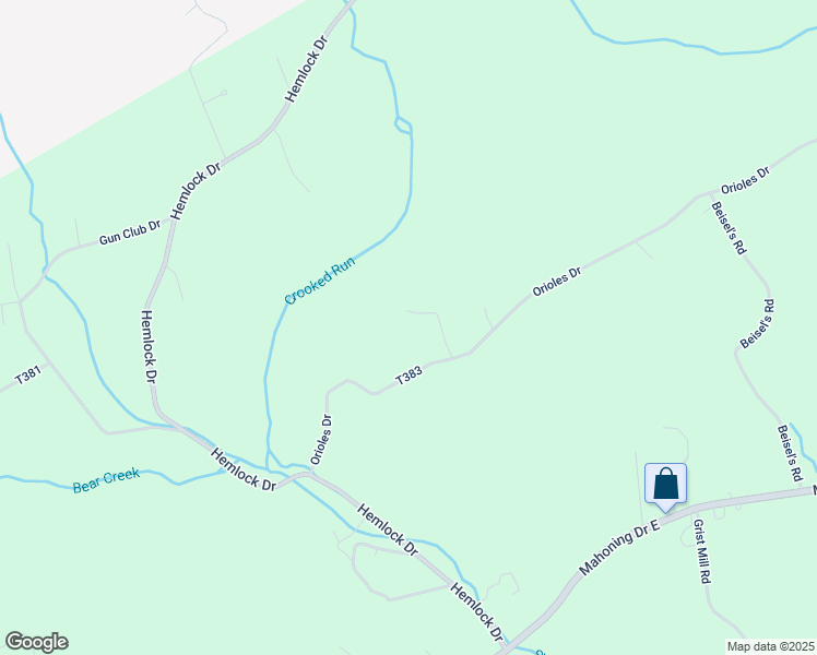 map of restaurants, bars, coffee shops, grocery stores, and more near 1816 Orioles Drive in Lehighton