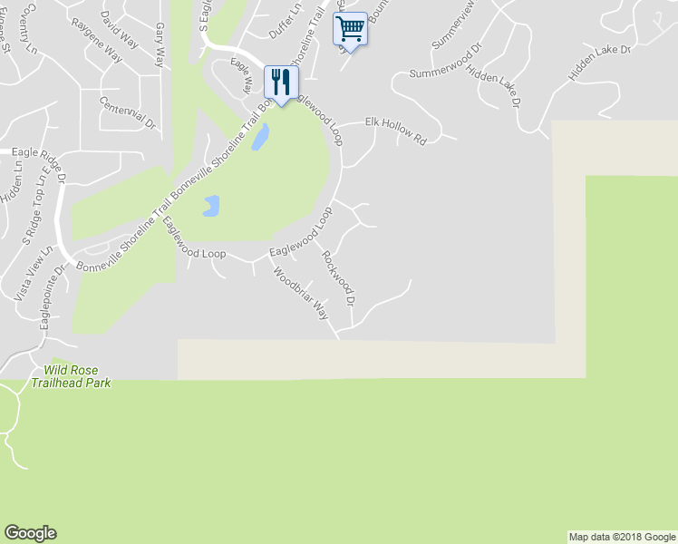 map of restaurants, bars, coffee shops, grocery stores, and more near 651 Rockwood Drive in North Salt Lake