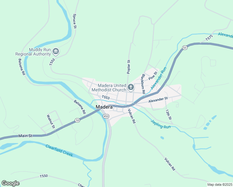 map of restaurants, bars, coffee shops, grocery stores, and more near 127 4th Street in Madera