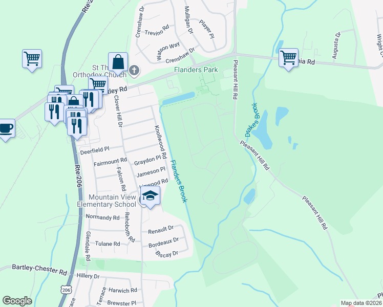 map of restaurants, bars, coffee shops, grocery stores, and more near 15 Gordon Way in Mount Olive